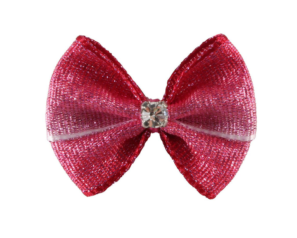 Fancy Show Bows - Cerise w/Diamond