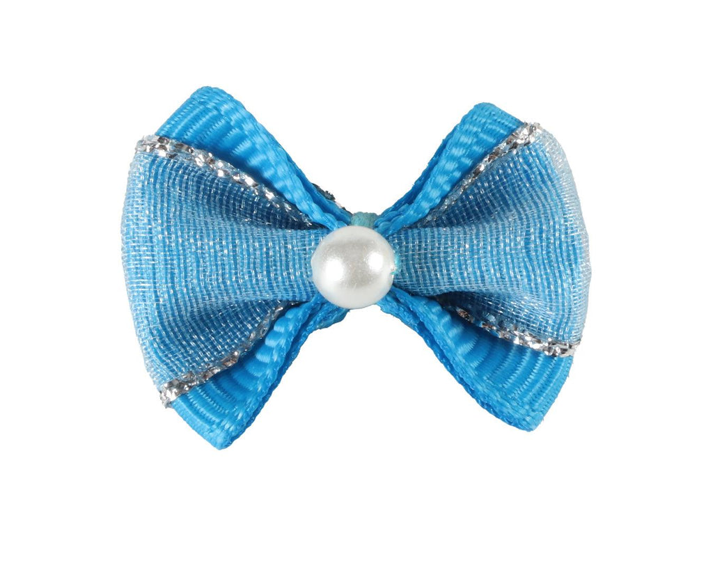 Fancy Show Bows - Baby Blue w/Pearl