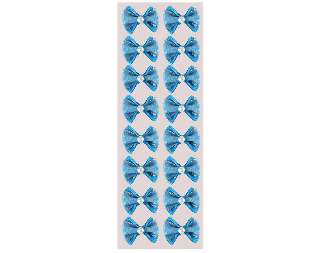 Fancy Show Bows - Baby Blue w/Pearl