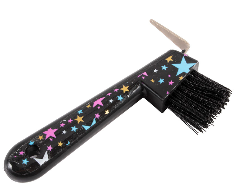 show master horse grooming kit - contains a body brush for removing dirt and loose hair, a dandy brush for deep cleaning, a face brush for sensitive areas, a mane comb for detangling and styling, and a hoof pick with brush for keeping your horse's hooves clean and healthy