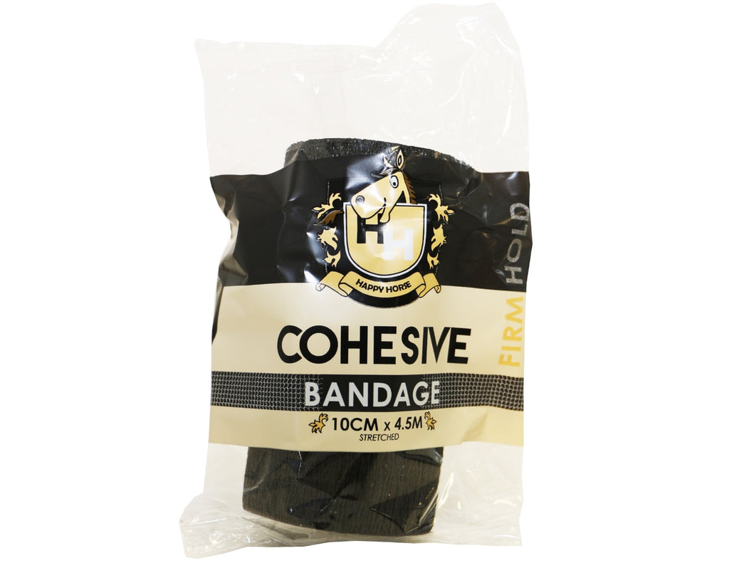 Happy Horse Cohesive Bandage in Black - provides excellent support and protection, this cohesive bandage is a must-have for any horse owner, rider or equestrian enthusiast