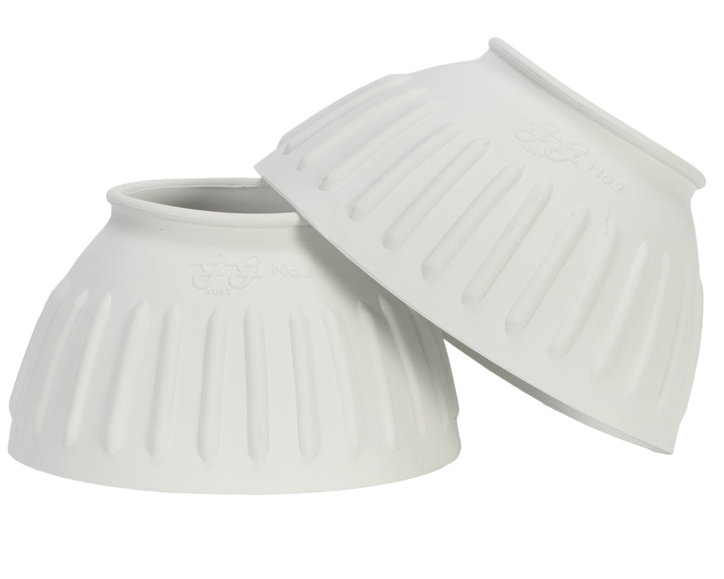 GG Australia Ribbed Bell Boots in White - made from strong, stretchy, top quality rubber