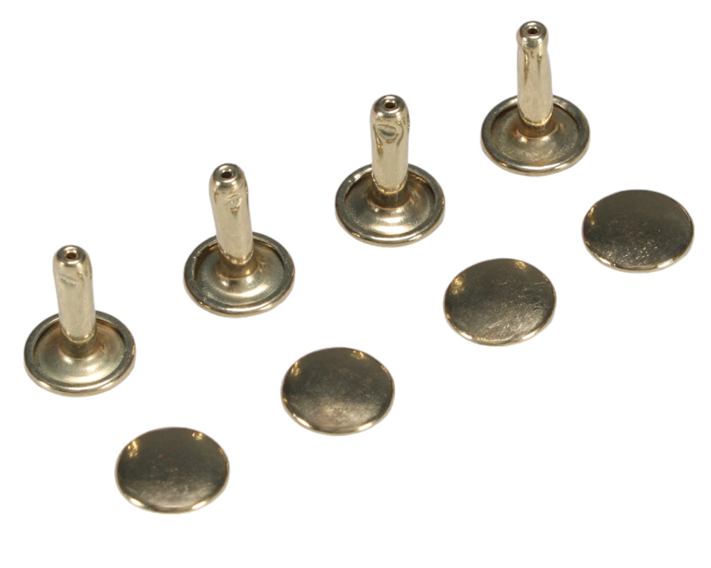 Two Piece Rivet Sets Brass Plated
