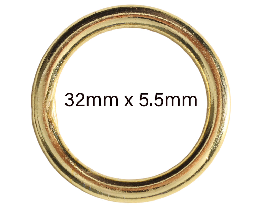 Brass Harness Rings - 32mm x 5.5mm