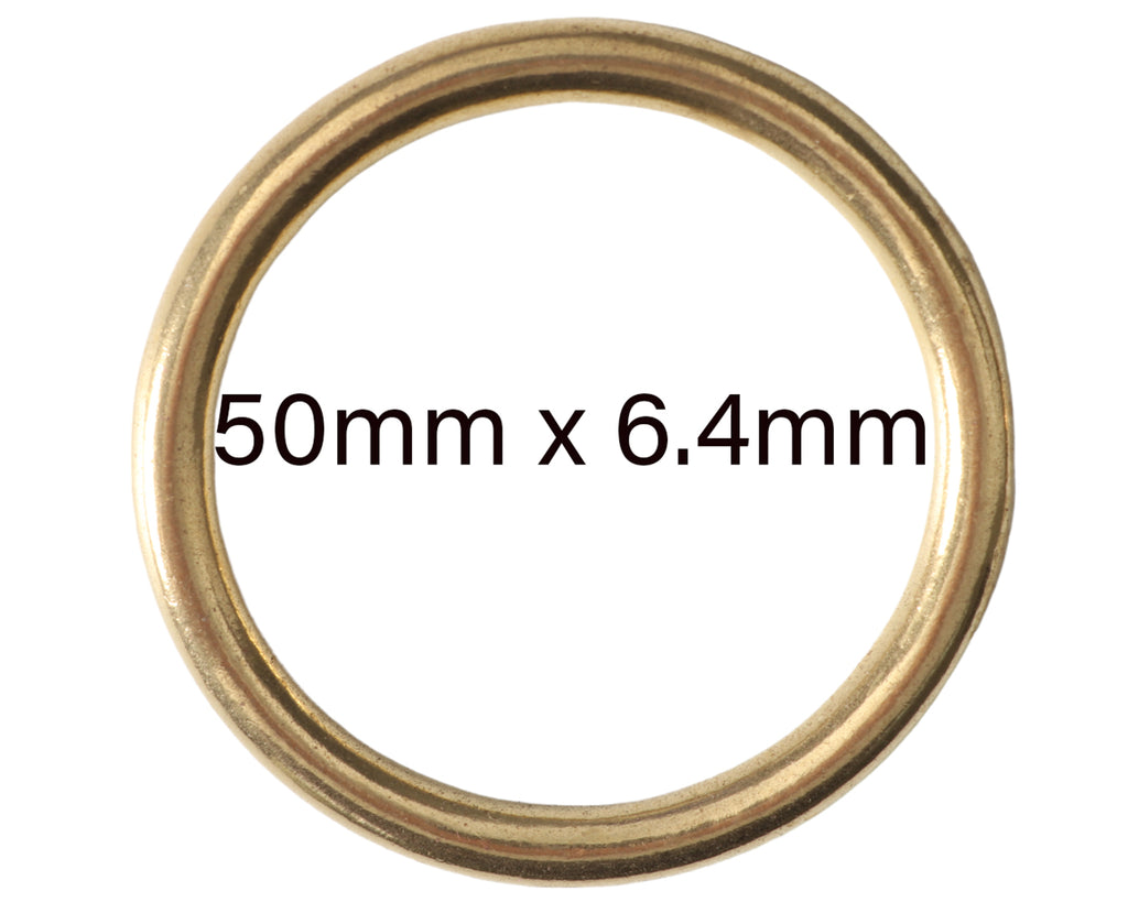 Brass Harness Rings - 50mm x 6.4mm