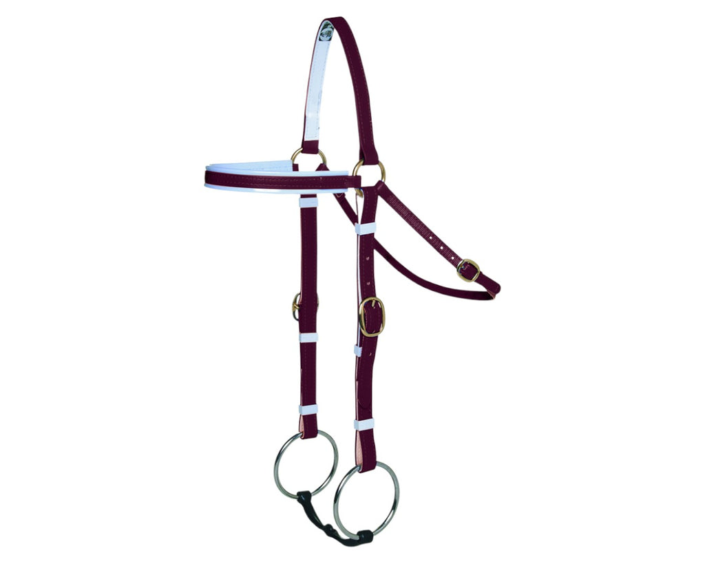 Horse Sense Barcoo Bridle Head - in Brown/White with Brass Fittings