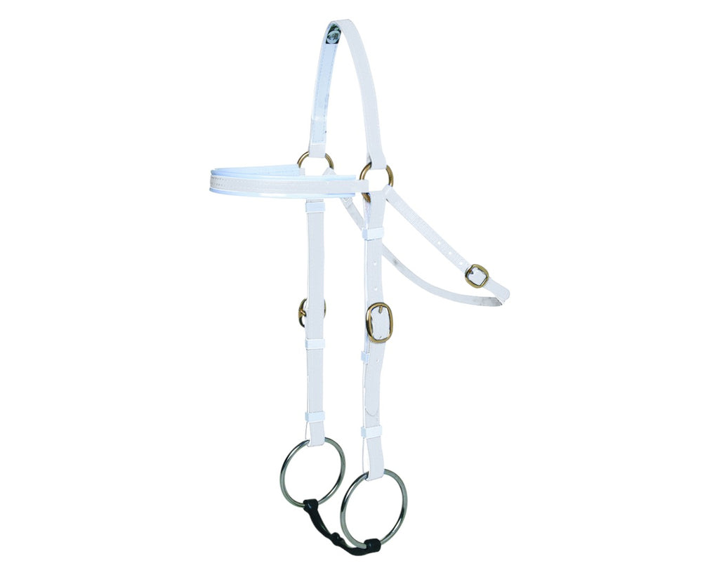 Horse Sense Barcoo Bridle Head - in White/White with Brass Fittings