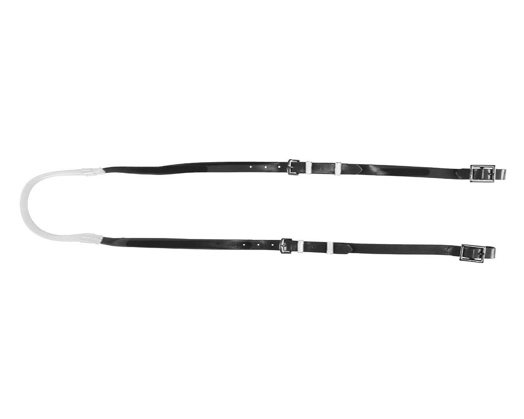 Horse Sense Y Line Adjustable Synthetic Pony Rein - Black/White