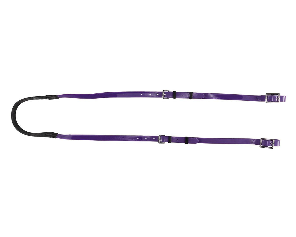 Horse Sense Y Line Adjustable Synthetic Pony Rein - Purple/Black