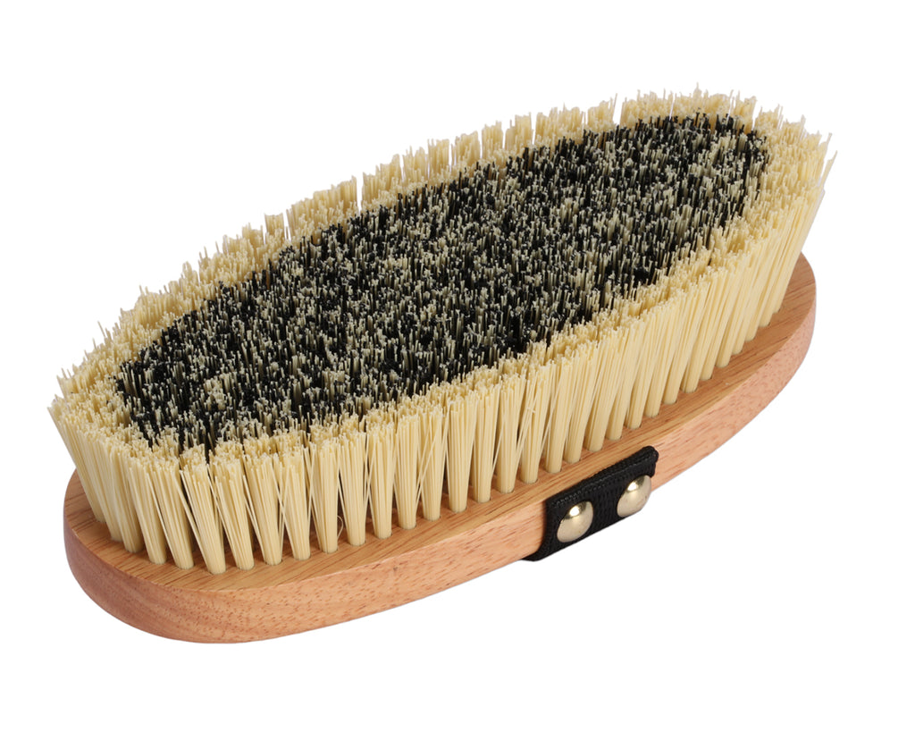 Huntington Tampico Body Brush showing bristles for brushing horses and ponies