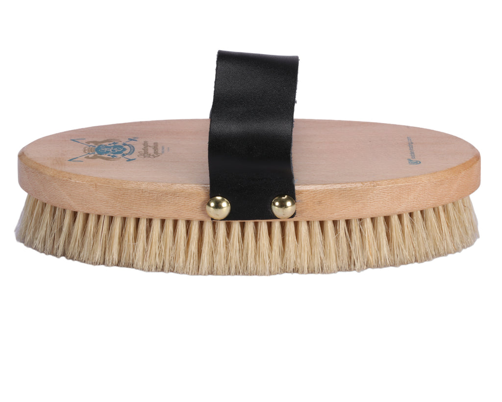 Huntington Black Bristle Body Brush for grooming horses and ponies
