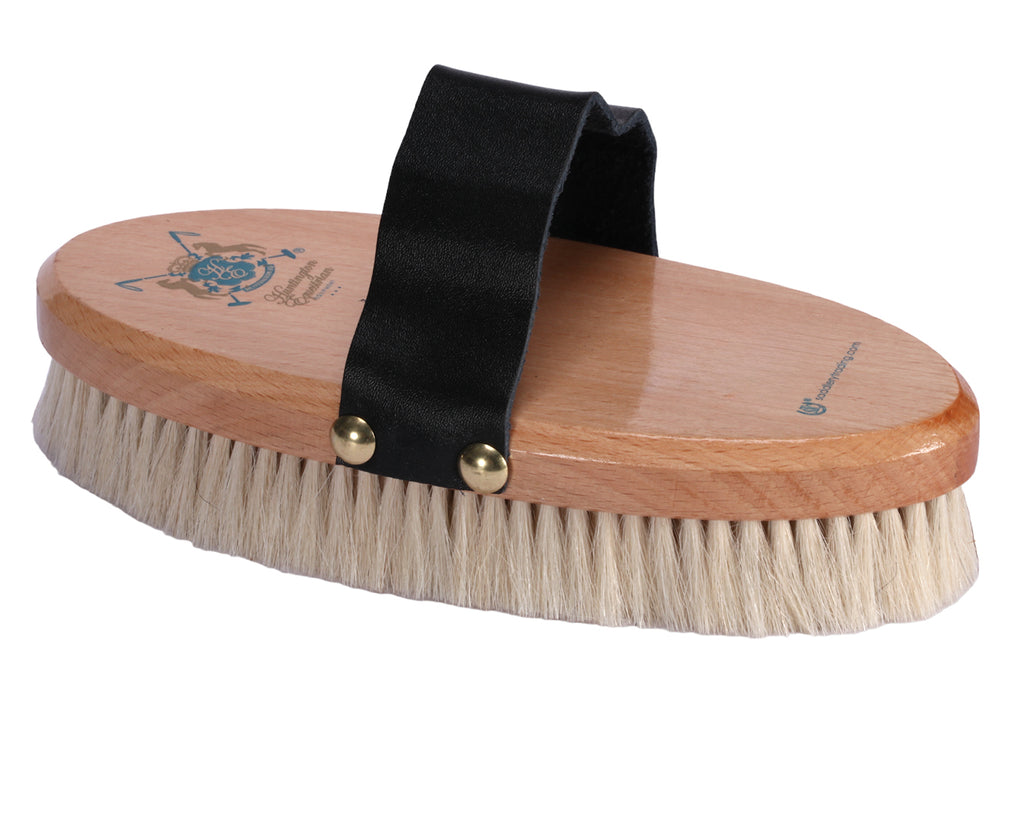 Huntington Goat Hair Body Brush for grooming horses and ponies