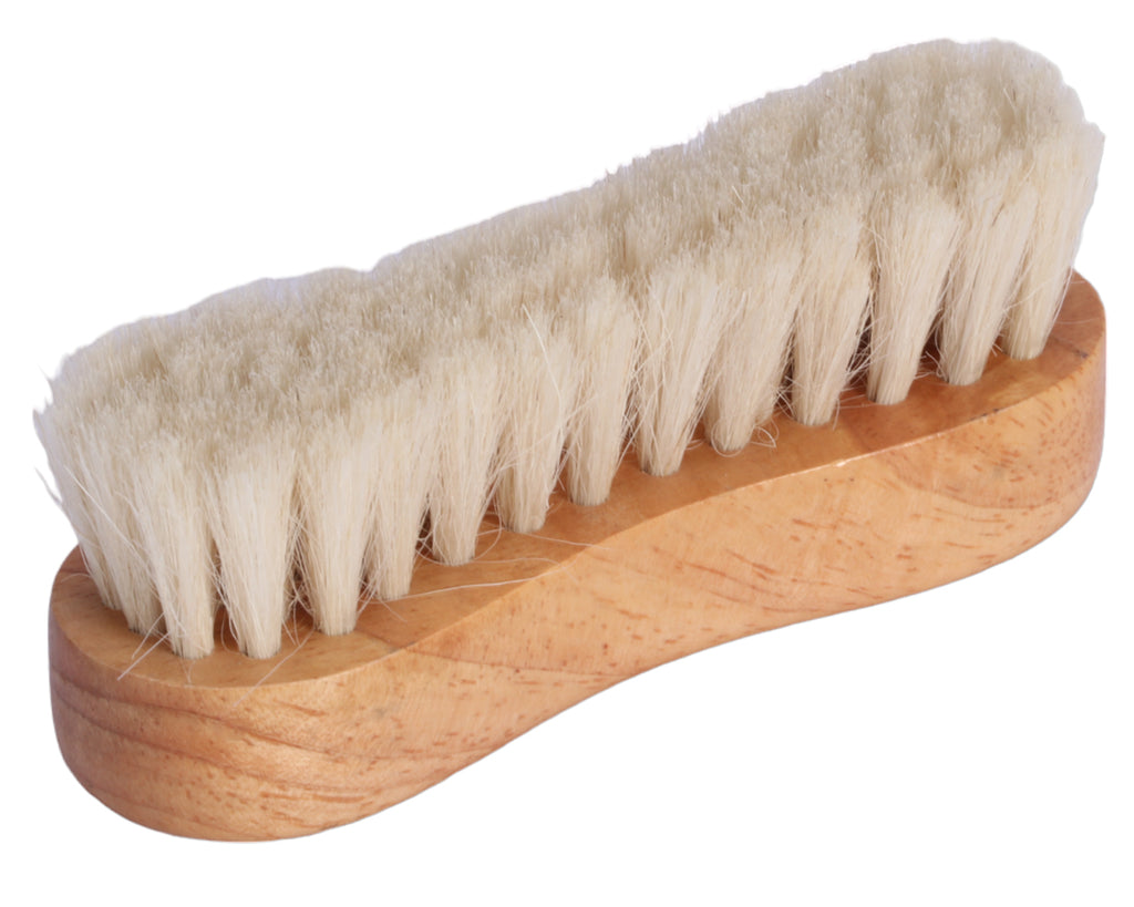 Huntington Goat Hair Face Brush showing bristles for grooming horses and ponies