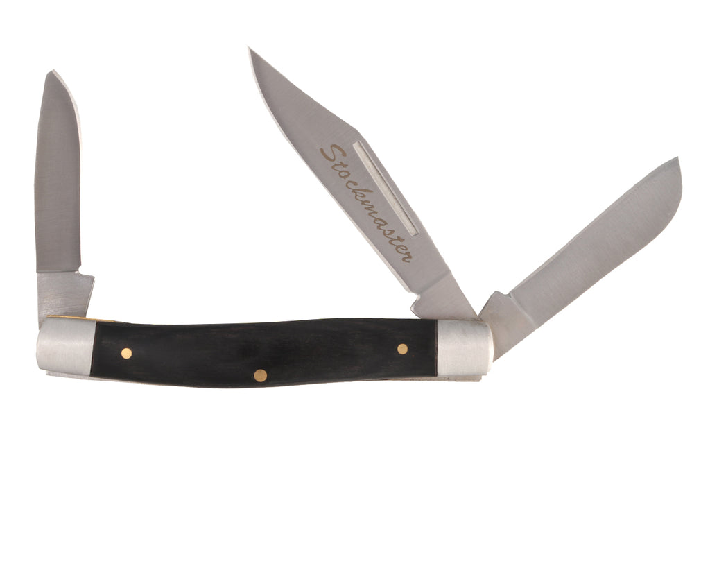 StockMaster Three Blade Stock Knife - 4" w Nylon Pouch