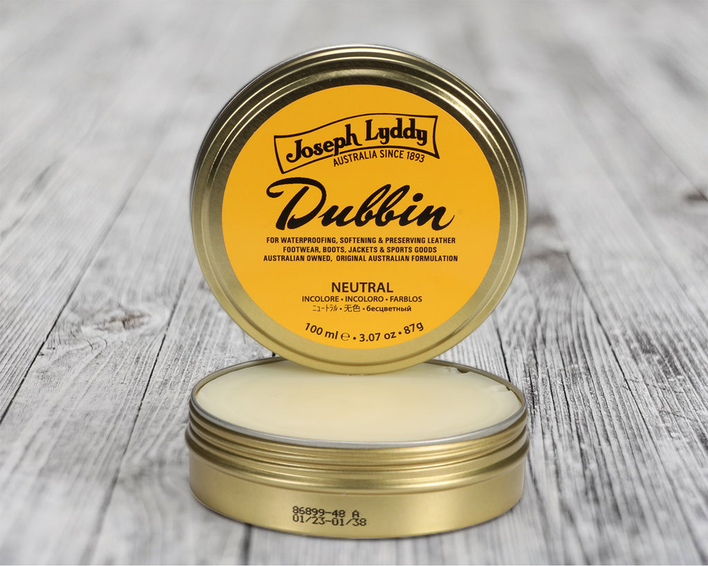 Joseph Lyddy's Iconic Dubbin in neutral 100ml,  waterproofs, softens, and protects leather