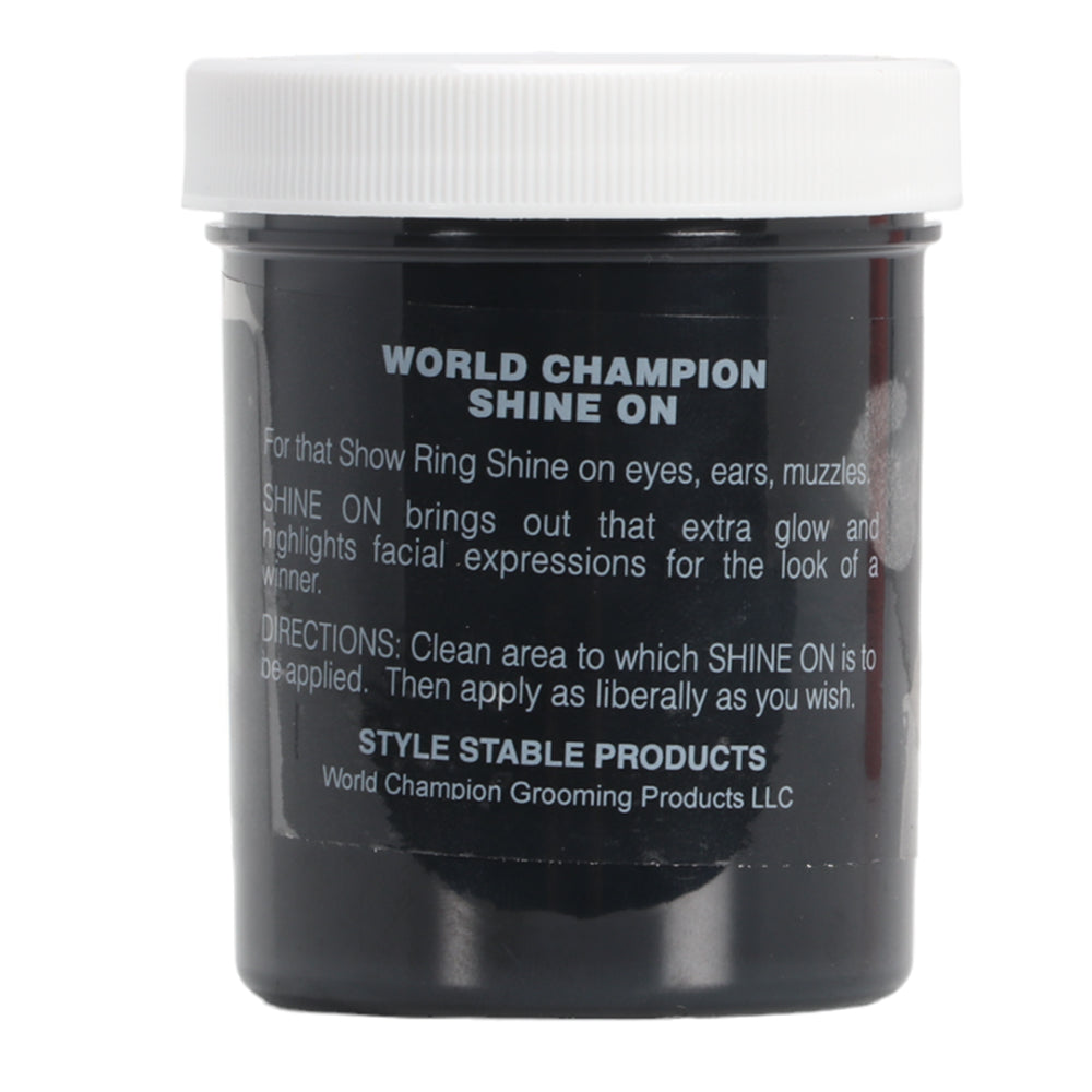 World Champion Pepi Shine On in Black - for that show ring shine on eyes, ears and muzzles to bring out that extra glow and highlights facial expressions for the look of a winner