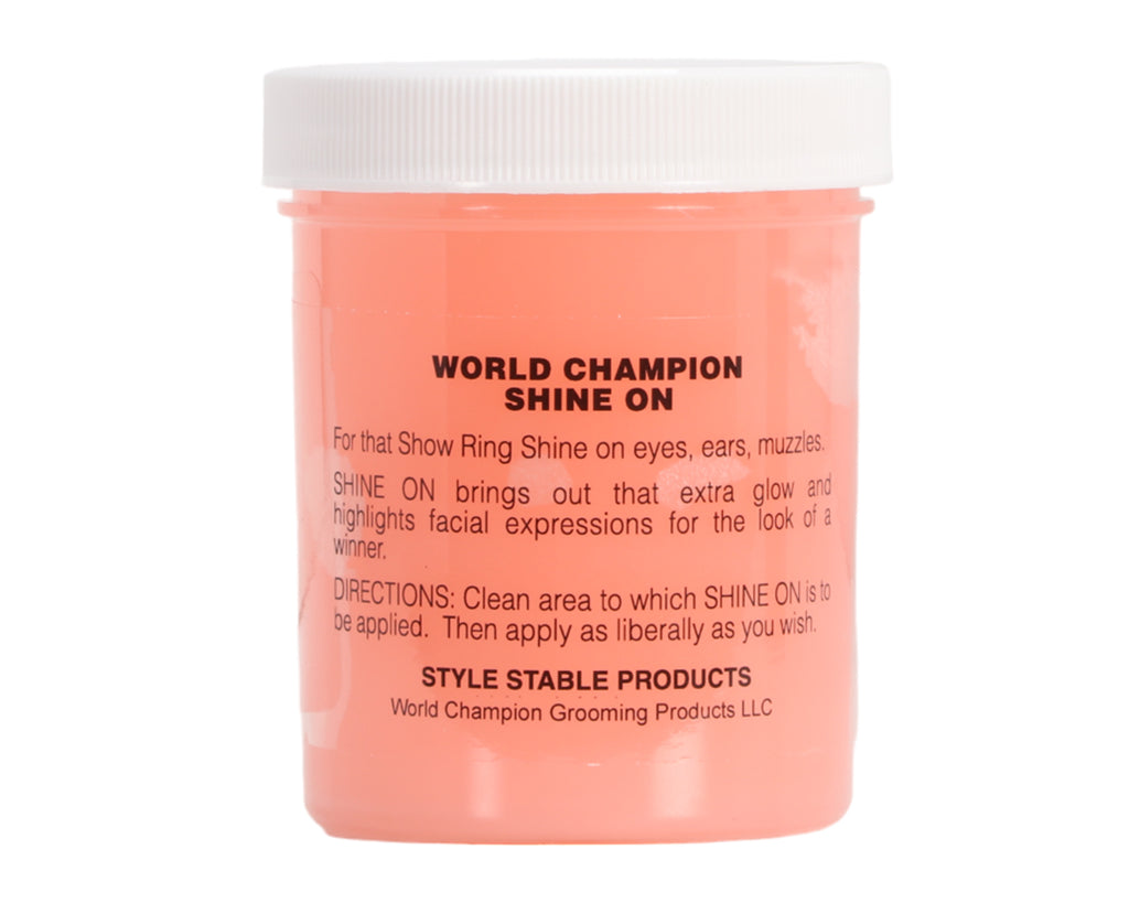 World Champion Pepi Shine On in Natural - long lasting shine will not fade or disappear prior to or during competition and will not stain clothing