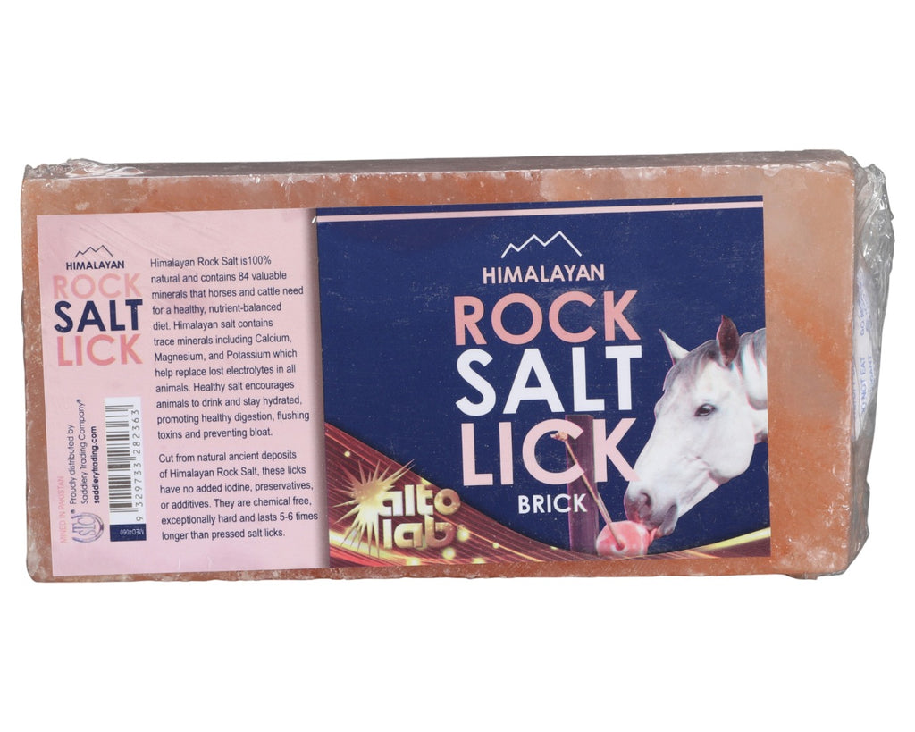 Himalayan Rock Salt Lick Brick - this lick is essential for any horse or pony this summer as not only does it replace their essential trace minerals, but it triggers their thirst for water, keeping them hydrated too