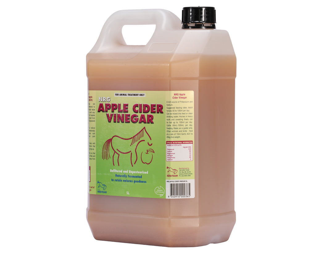 NRG Apple Cider Vinegar 5L - unfiltered and unpasteurized with natural fermentation to retain natures goodness