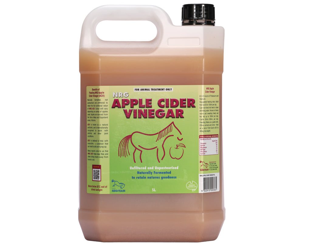 NRG Apple Cider Vinegar 5L to assist with arthritis and joint issues in horses and ponies