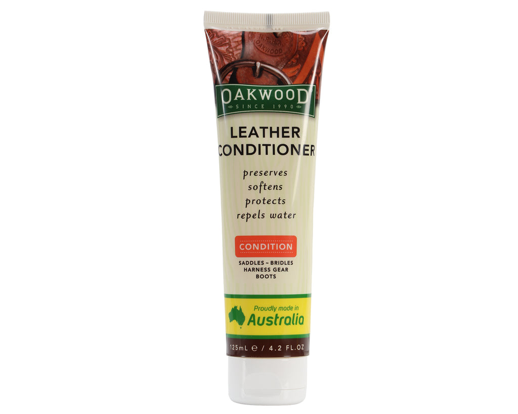 Oakwood Leather Conditioner 125mL - provides intense rehydration of saddlery gear, while softening leather and repelling water and stains