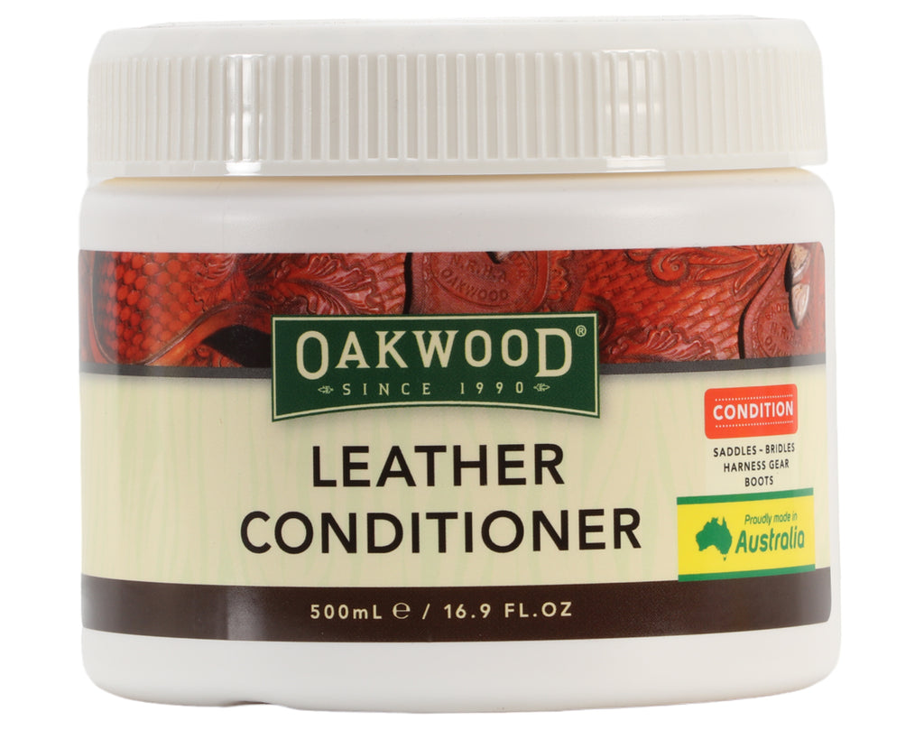 Oakwood Leather Conditioner 500mL - provides intense rehydration of saddlery gear, while softening leather and repelling water and stains