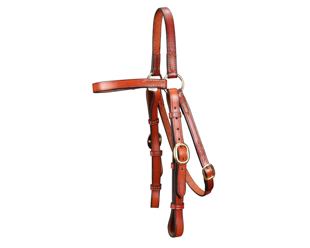 Ord River Premium Range 3/4" Barcoo Bridle: High-quality bridle made with top grain leather. Comes with matching leather barcoo reins. Shop now at Greg Grant Saddlery.