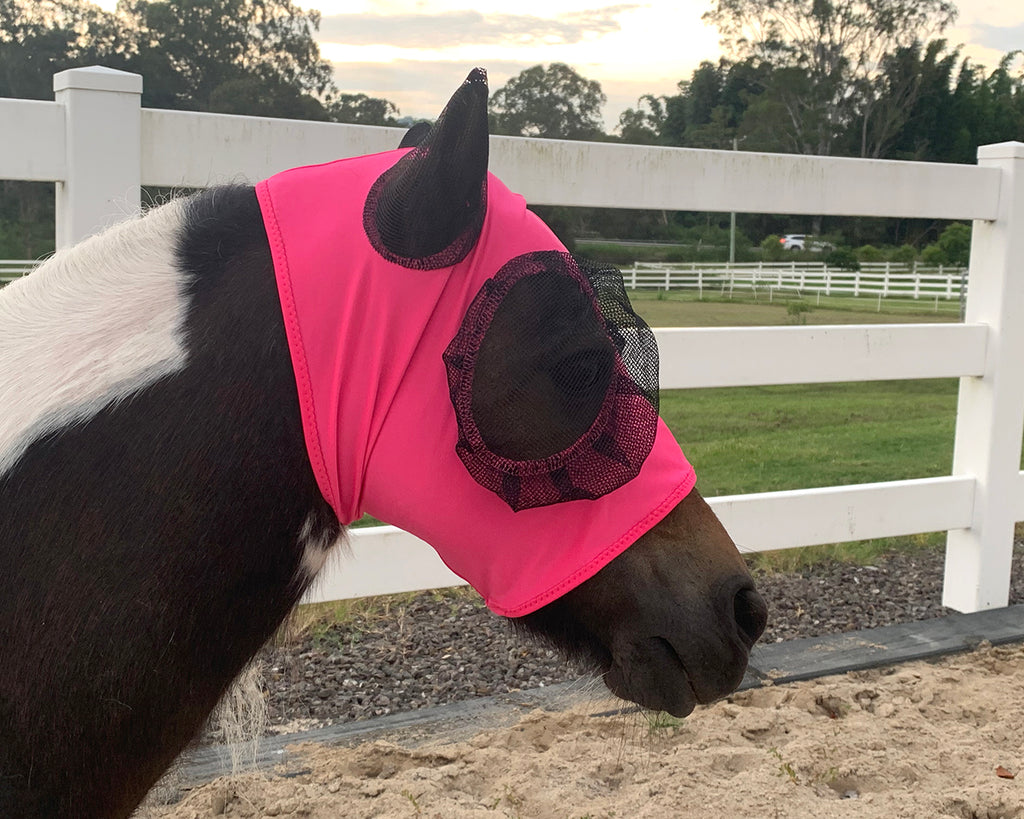 Piccolo Mini Lycra Pull-On Fly Mask in pink