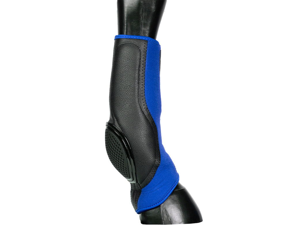 Professional's Choice VenTECH Skid Boots - A pair of black horse skid boots with extended coverage and padded leather patches on the inside. The boots have recessed threads on the skid cups and radius-cut straps with adjustable hook fasteners.