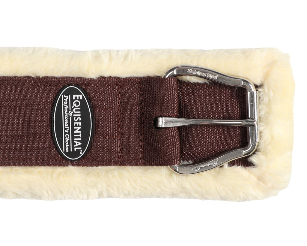 equissential fleece cinch with faux shearling liner provides a soft and plush surface against your horse's skin