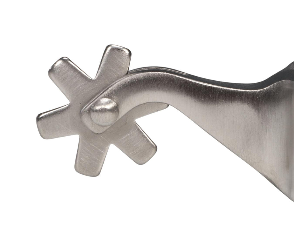 Professional's Choice Equisential 1" Spurs 6pt Rowel - Silver
