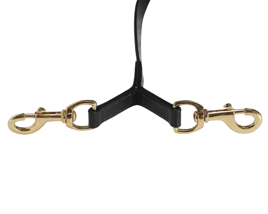 Sidney Hamilton Leather Argosy Lead in brown, image showing brass argosy clips to lead race horses and thoroughbreds at horse sales