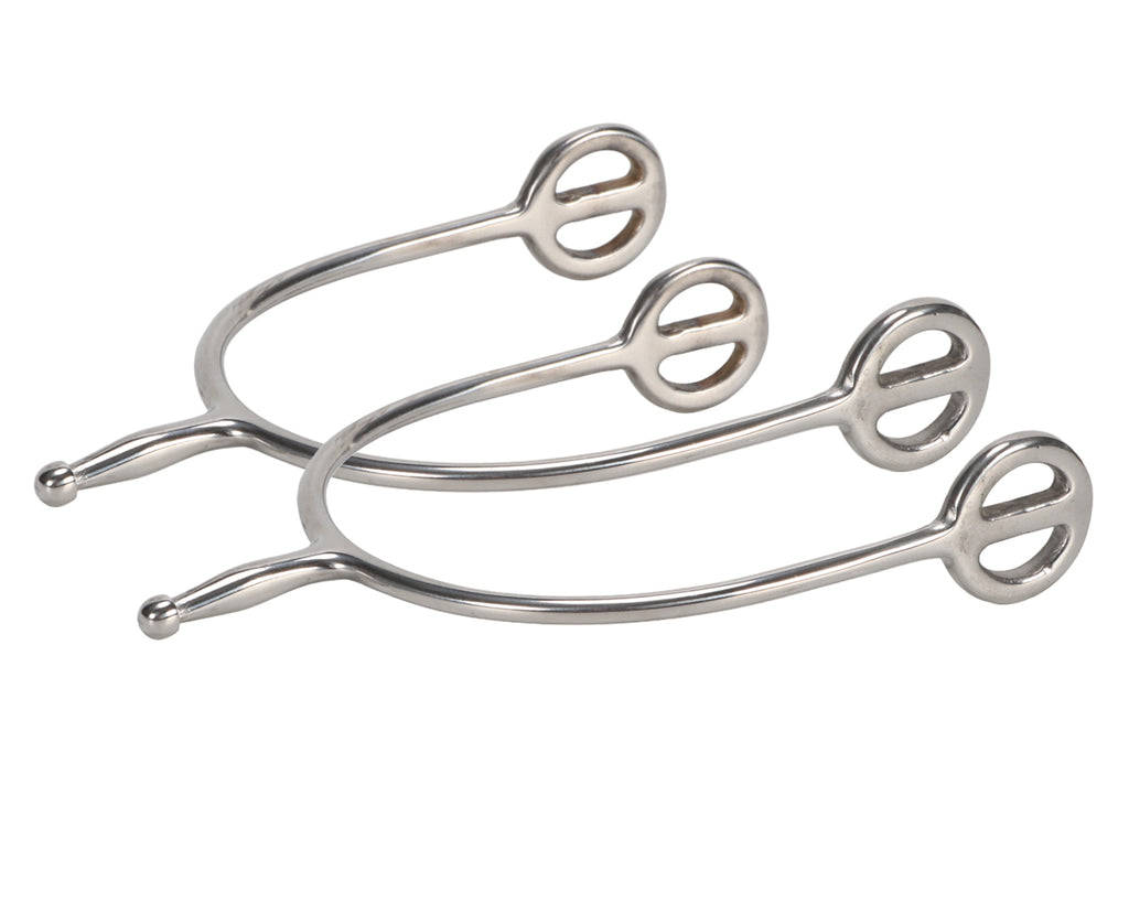 Stainless Steel Race Spurs - lightweight 18/8 quality stainless steel with a straight neck