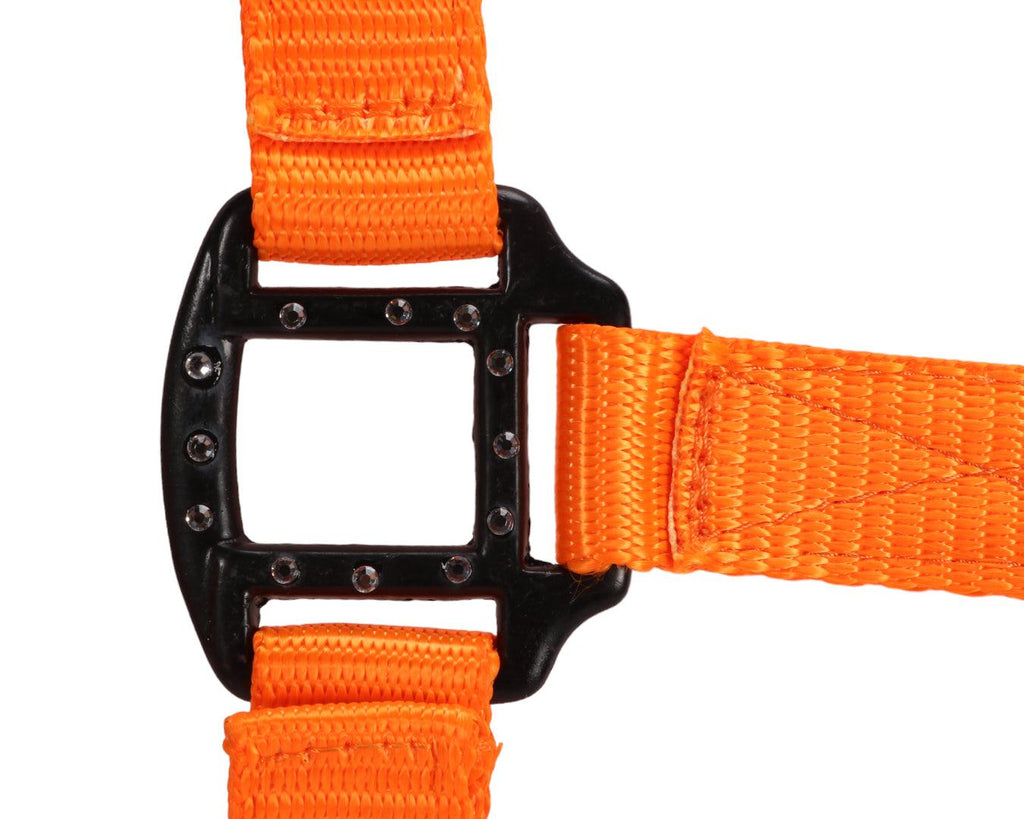 Rancher Halter in Orange w/Black Diamonte Detail