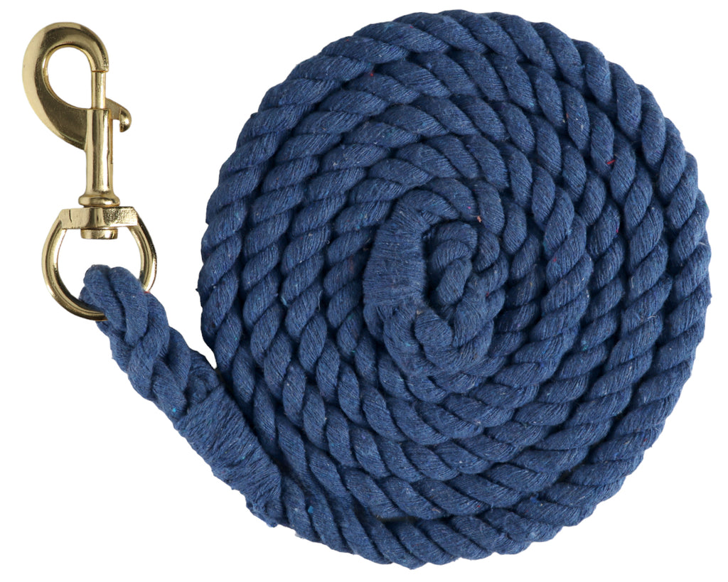 8' Polycotton Lead Rope - 5/8 inch in Blue