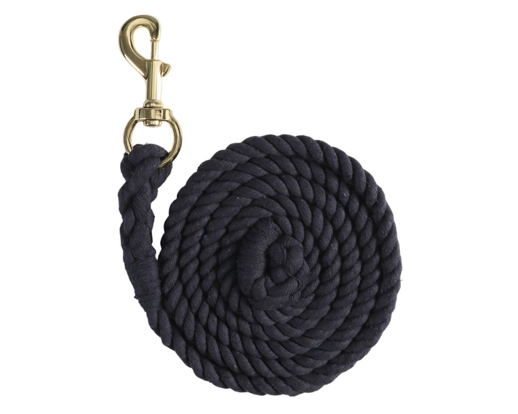 Poly Cotton 1/2" Lead Rope in Navy 7 foot or 2.13 metres long for leading horses or ponies