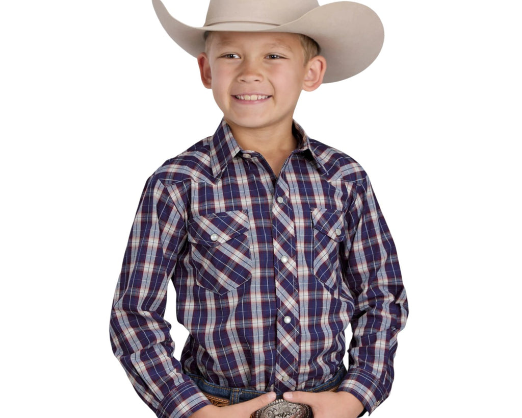Roper Boys Karman Classic Long Sleeve Shirt - Plaid