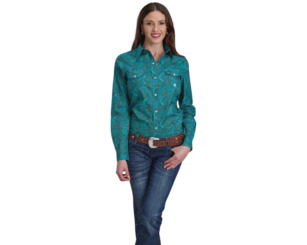 Roper Amarillo Women's Print Shirt - Green