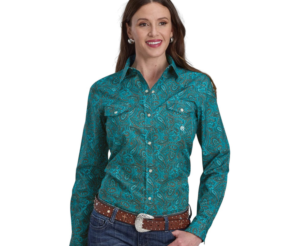 Roper Amarillo Women's Print Shirt - Green