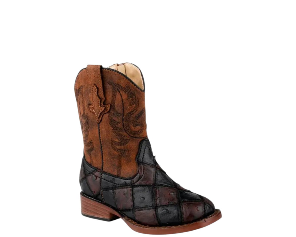 Roper Toddler Bird Block Ostrich Boots