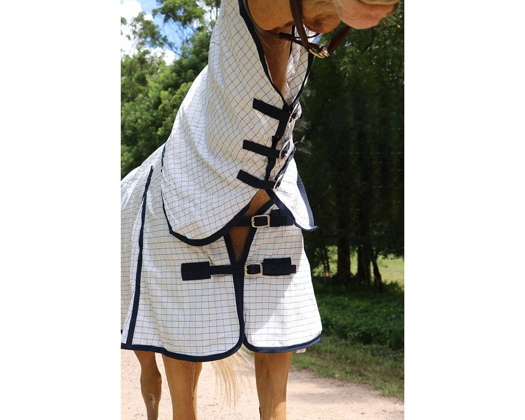 GG Australia Tear-Stop Horse Rug Combo - White/Navy