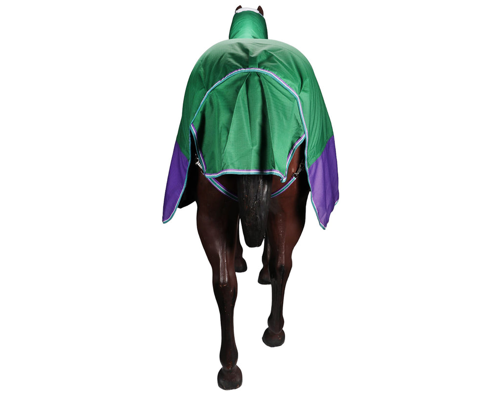 Kozy 1200D Combo: Advanced horse combo with Teflon® technology. Waterproof, breathable, and durable. Features 1200 denier outer, 200g polyfill, and quilted satin lining. Shop now at Greg Grant Saddlery.