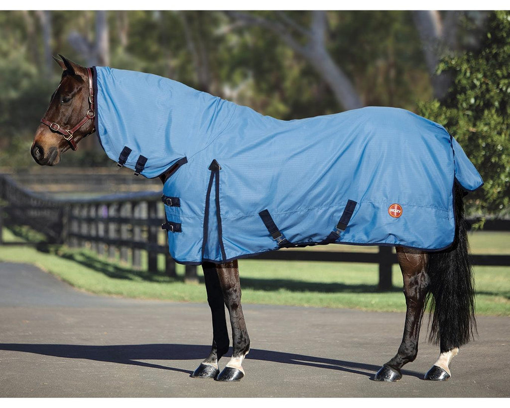 Kozy 600D Lite Rainsheet Horse Rug Combo - Tough Ripstop fabric, deep shoulder gussets, storm cover tail flap.