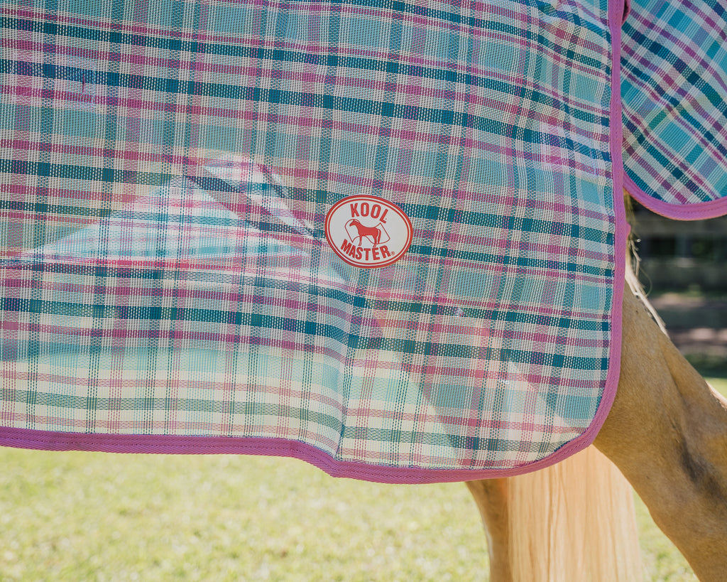 Kool Master PVC Shade Mesh Horse Rug Combo - Ice Blue/Pink