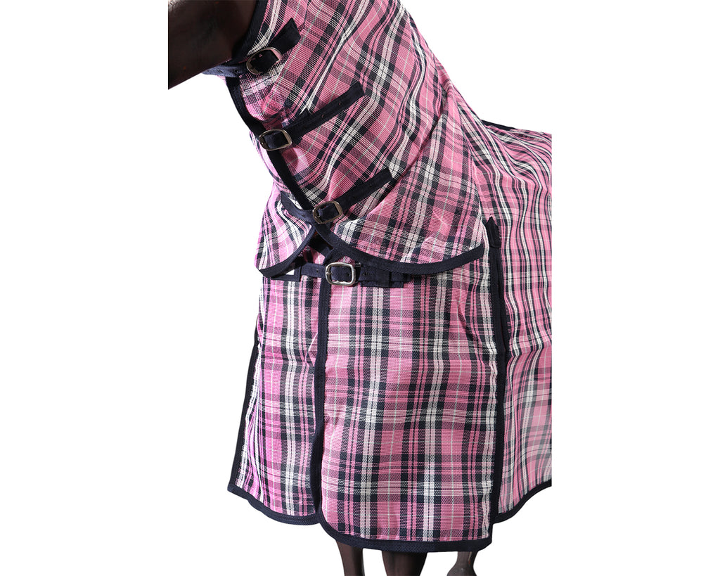 Kool Master PVC Shade Mesh Combo Long Drop Combo - Pink/Navy