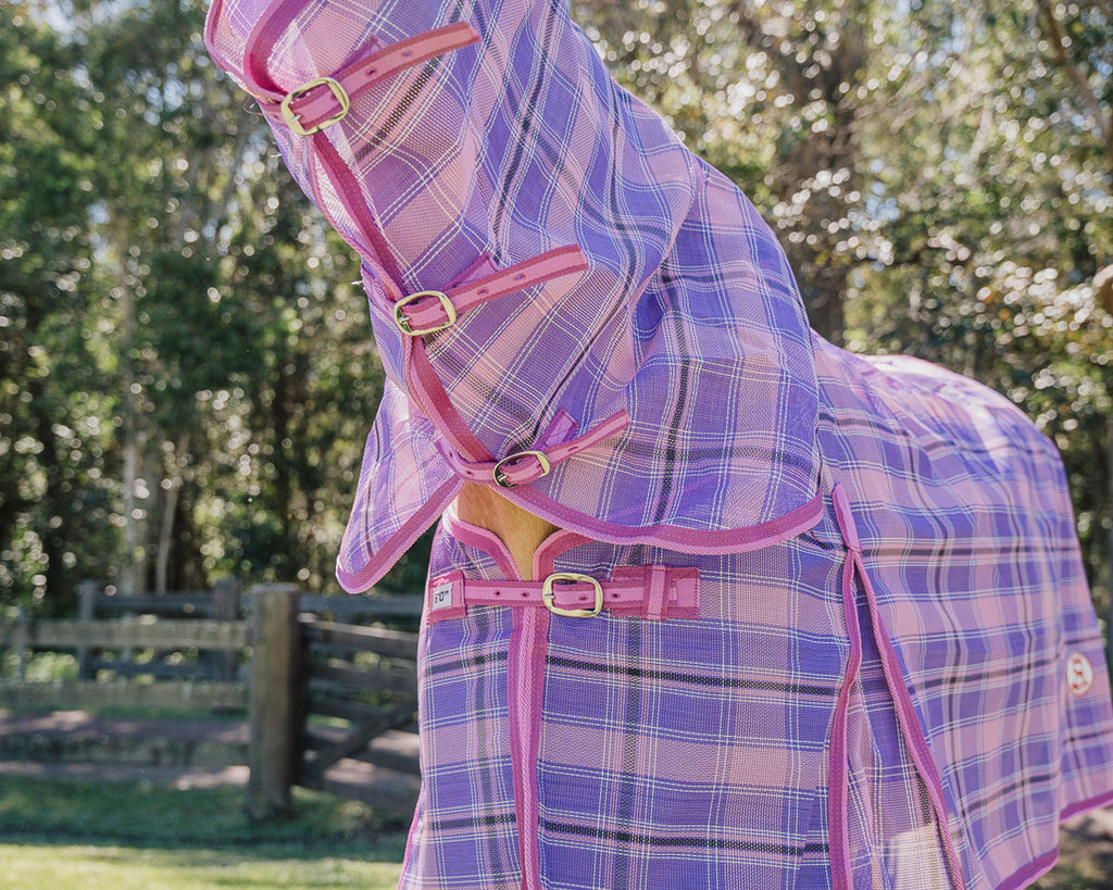 Kool Master PVC Shade Mesh Horse Rug Combo - Pink & Purple
