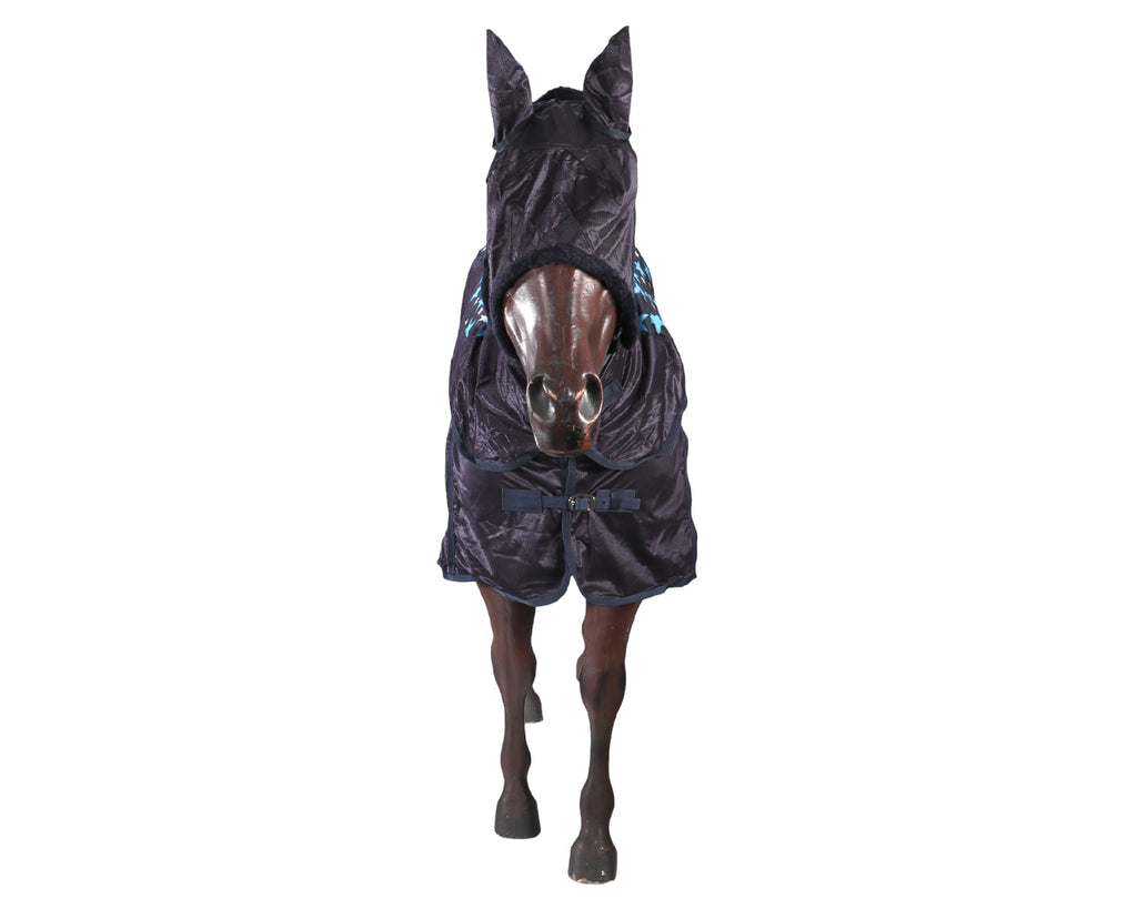 Kool Master Fly Mesh Horse Rug Combo w/Fly Mask - Turquoise/Navy
