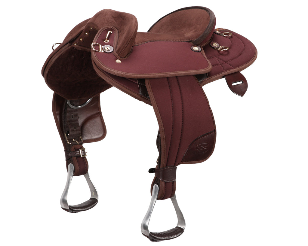 Ord River Synthetic Youth Half Breed Swinging Fender Stock Saddle in brown colour