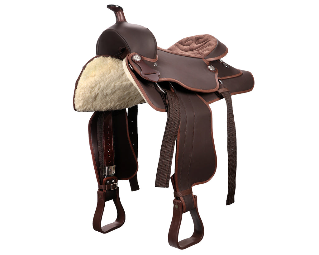 Texas-Tack Synthetic Western Saddle, Brown colour