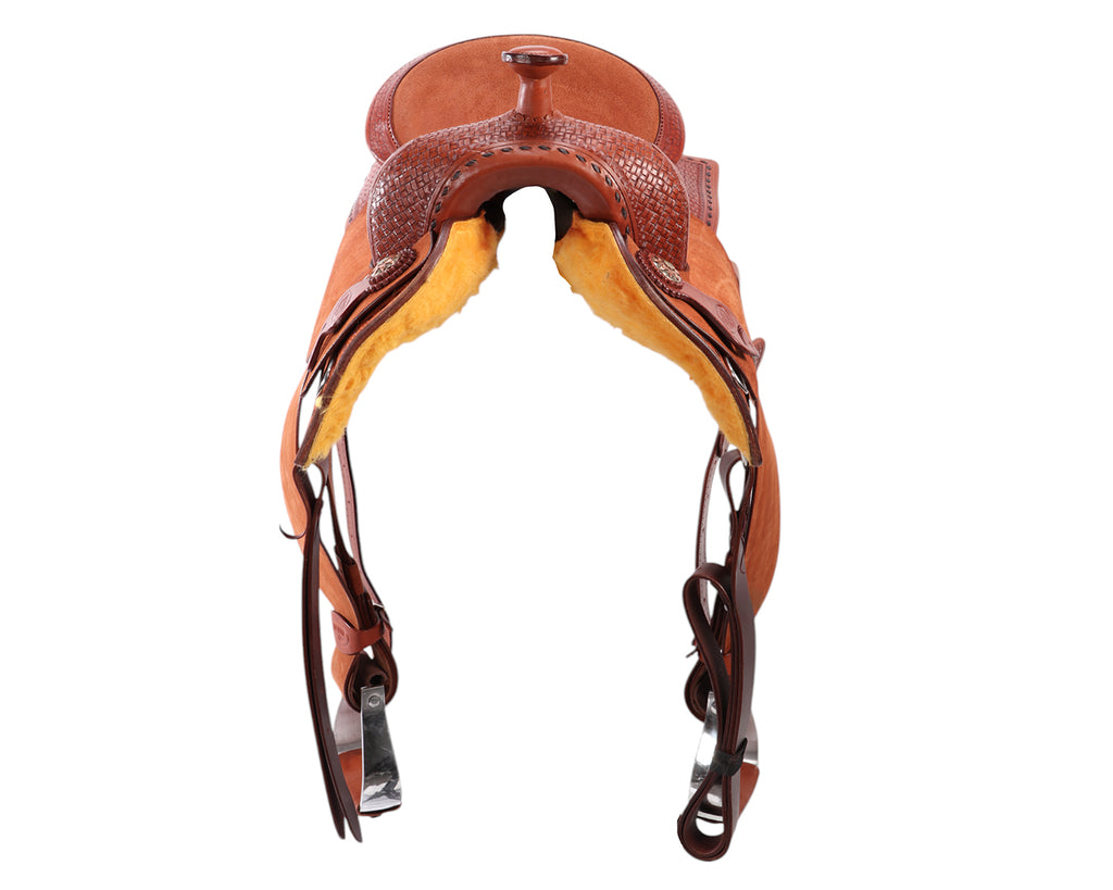 Fort Worth Cowhorse Rough Out Saddle - Chestnut